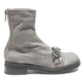 CHARLES & KEITH Womens Ankle Boots Grey Synthetic UK 3 Chain Detail Zip