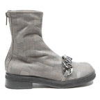 CHARLES & KEITH Womens Ankle Boots Grey Synthetic UK 3 Chain Detail Zip