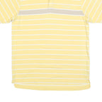 REEBOK Mens Yellow & White Striped Short Sleeve Polo Shirt XL Cotton Blend