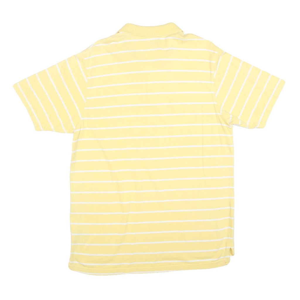 REEBOK Mens Yellow & White Striped Short Sleeve Polo Shirt XL Cotton Blend
