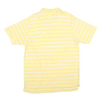 REEBOK Mens Yellow & White Striped Short Sleeve Polo Shirt XL Cotton Blend