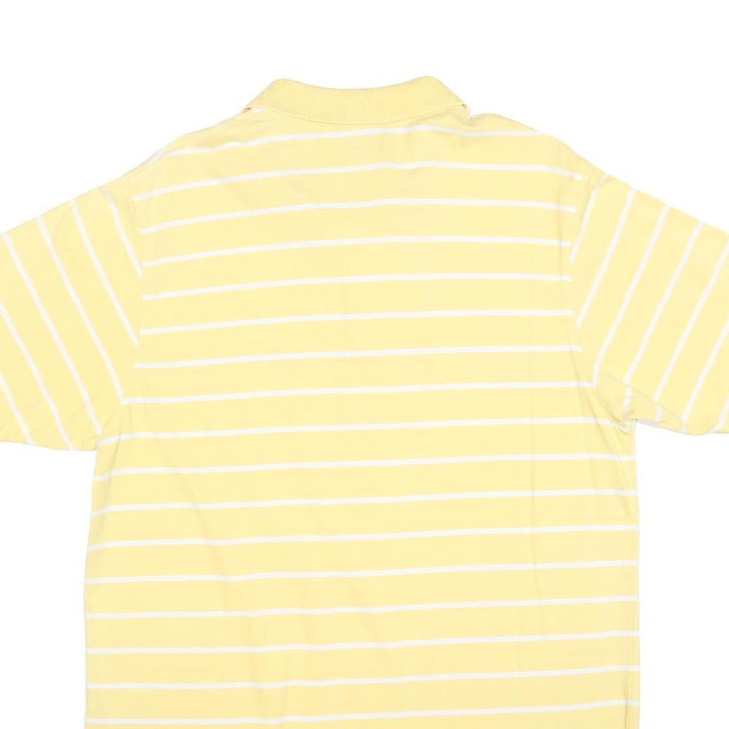 REEBOK Mens Yellow & White Striped Short Sleeve Polo Shirt XL Cotton Blend