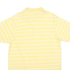 REEBOK Mens Yellow & White Striped Short Sleeve Polo Shirt XL Cotton Blend