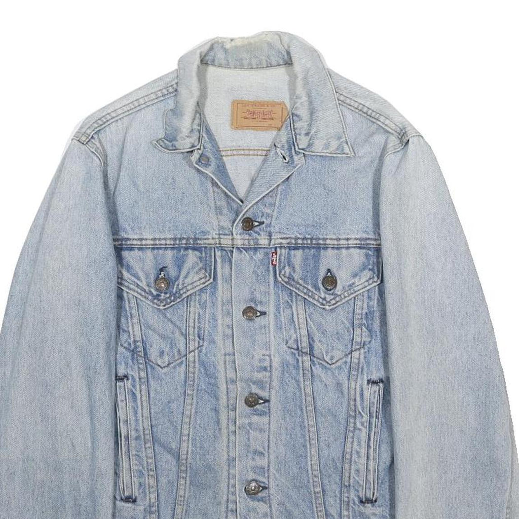 LEVI'S Mens Blue Denim Button Jacket S Cotton Classic Casual Lightweight