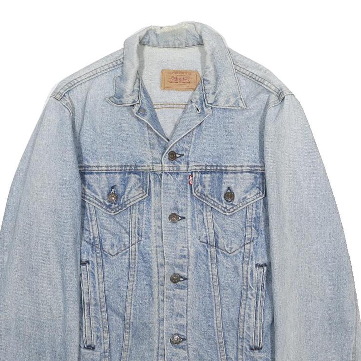 LEVI'S Mens Blue Denim Button Jacket S Cotton Classic Casual Lightweight