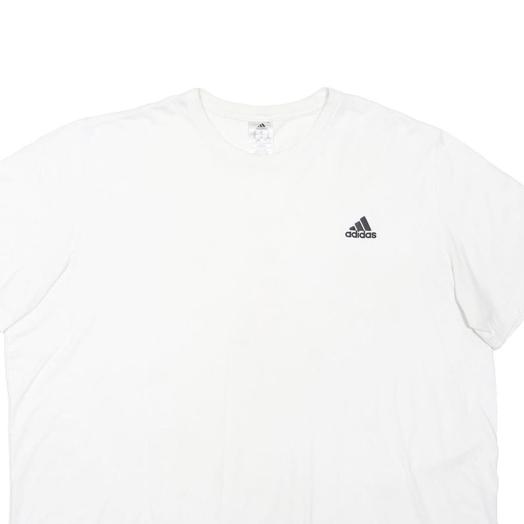 ADIDAS Mens White Cotton Blend Sweatshirt Crew Neck 3XL Casual Sportswear