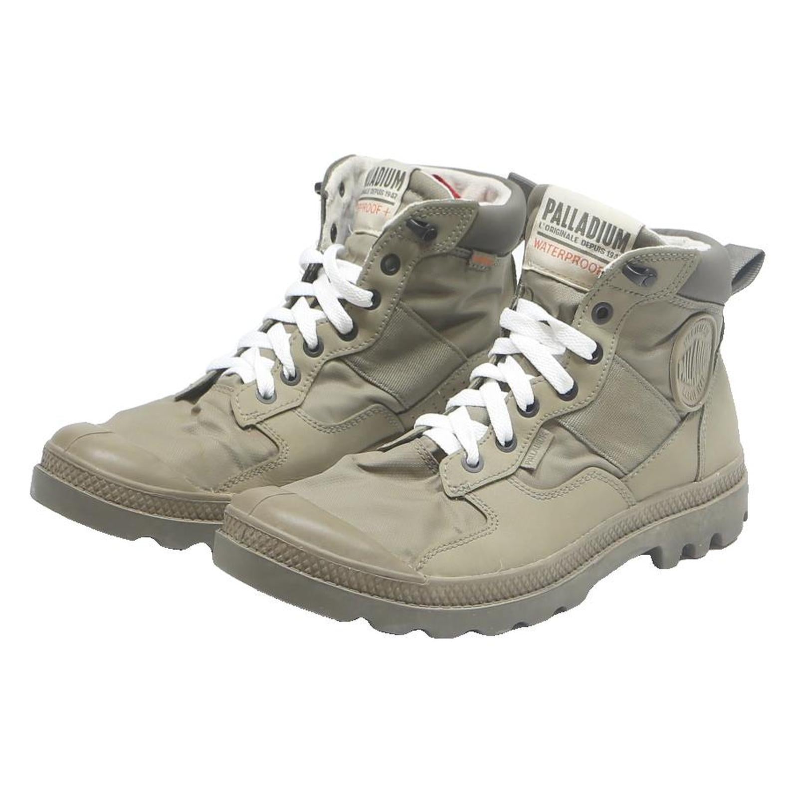 PALLADIUM Womens Lace-Up Boots Beige Synthetic UK 6 Comfortable Outdoor Style