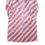 LAUSANIA Womens Red & Pink & Blue Print Day Polyester Dress L Button Sleeve