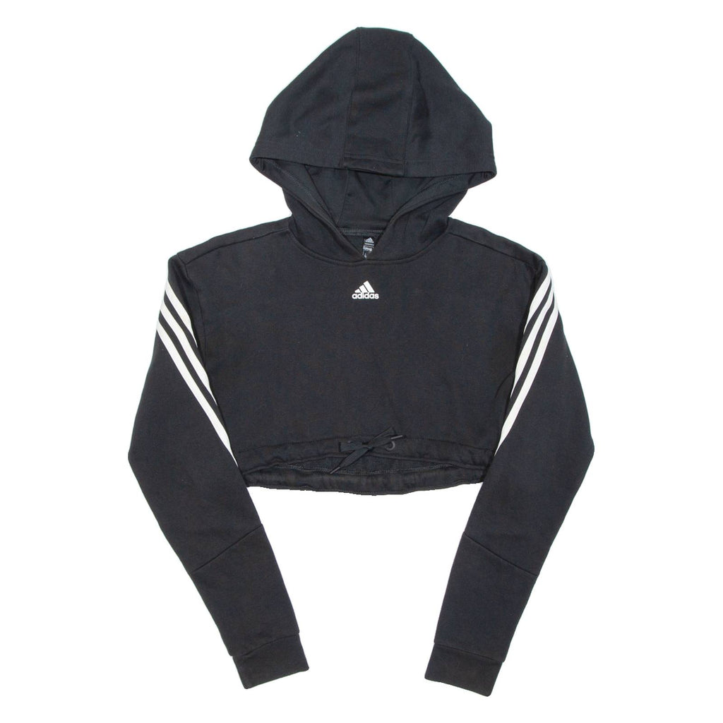 ADIDAS Cropped Womens Black Hoodie XS