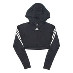 ADIDAS Cropped Womens Black Hoodie XS
