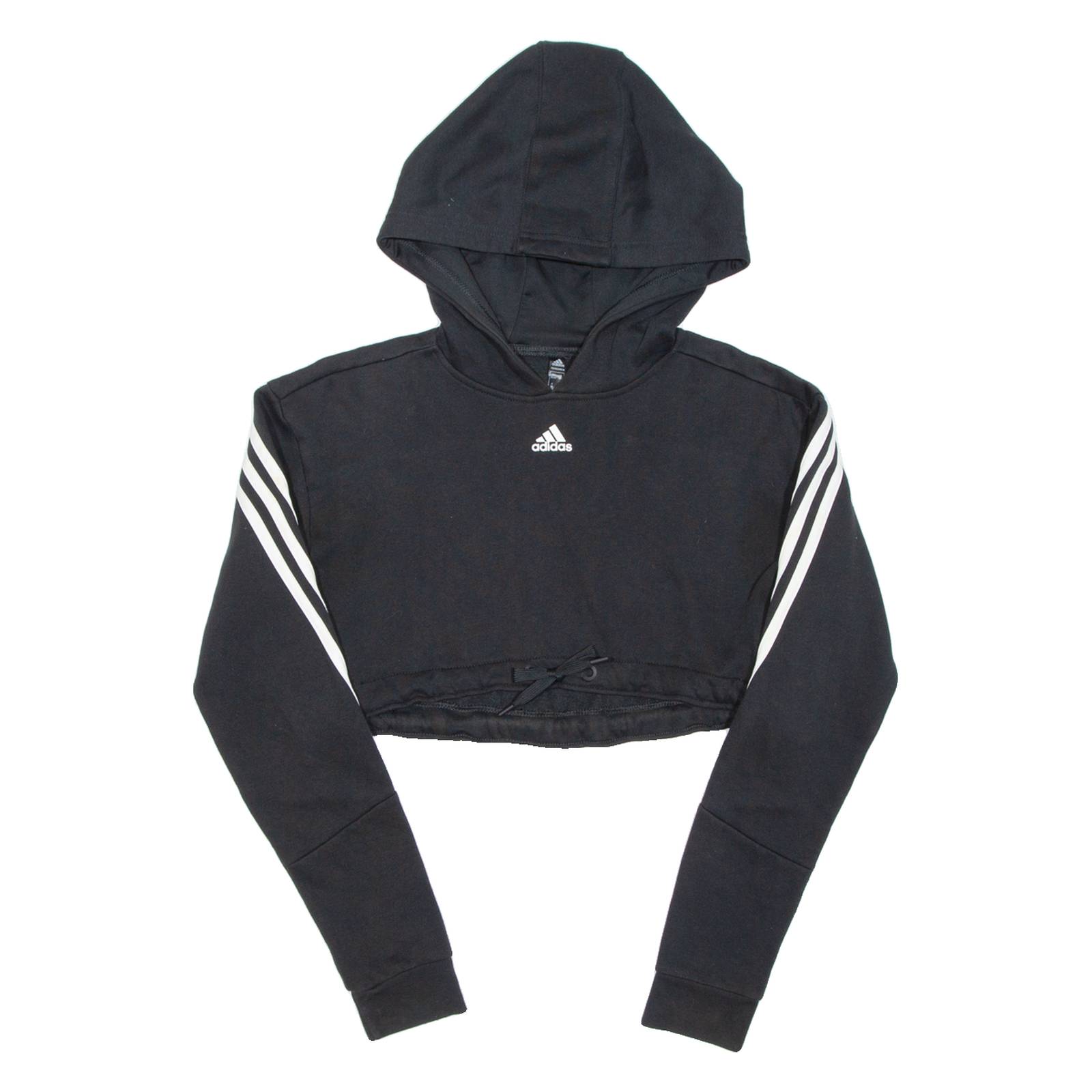 ADIDAS Cropped Womens Black Hoodie XS