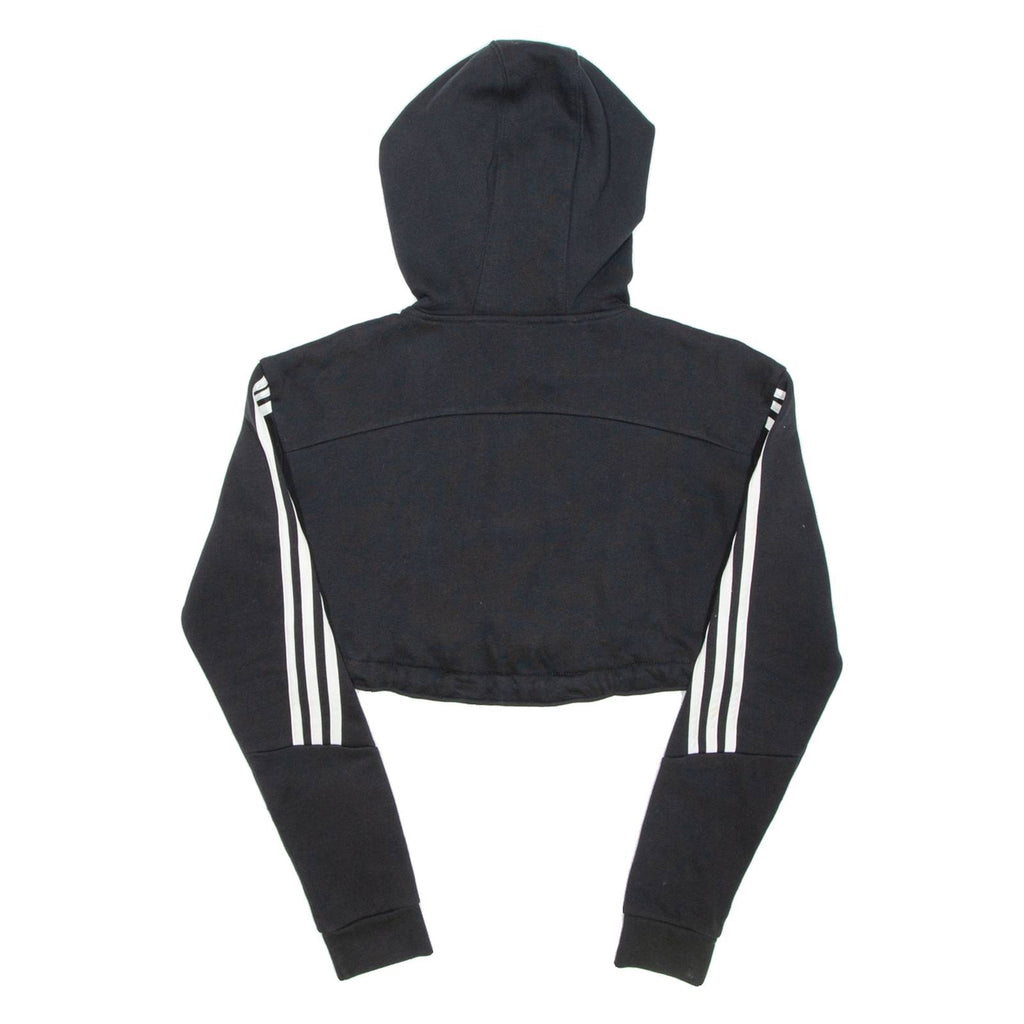 ADIDAS Cropped Womens Black Hoodie XS