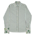 TED BAKER Mens Formal Shirt Green Striped Long Sleeve M