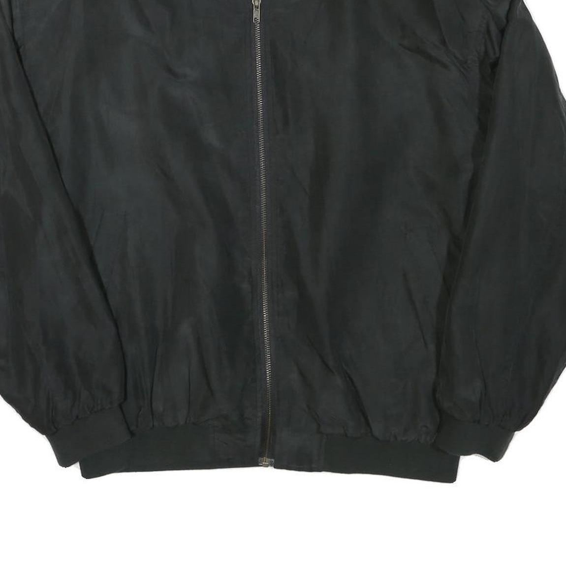 WORLD OF BASIC Mens Black Jacket L Polyester Blend Bomber Zip Casual Outerwear