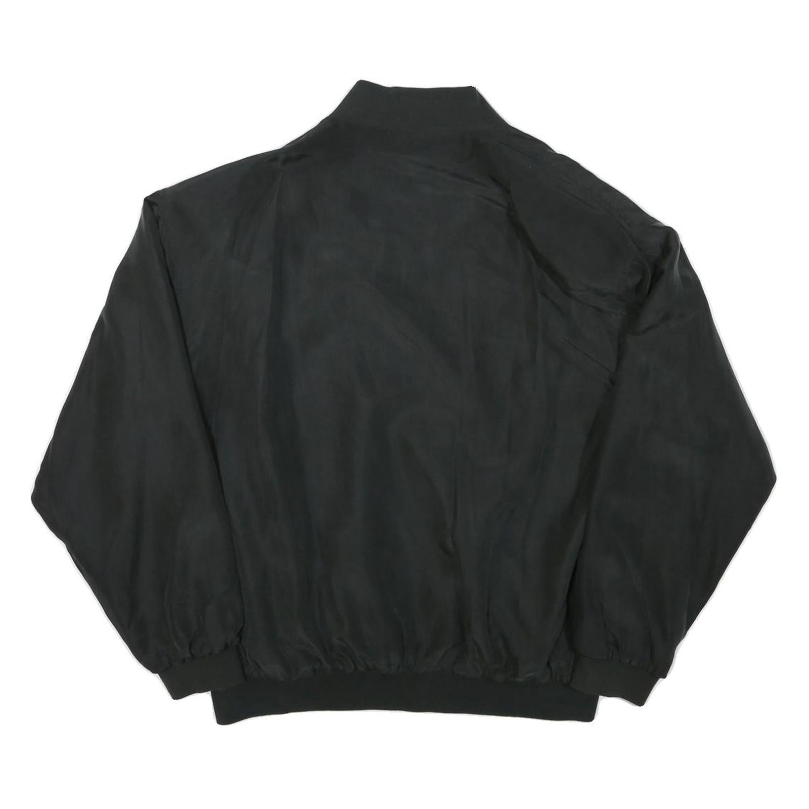 WORLD OF BASIC Mens Black Jacket L Polyester Blend Bomber Zip Casual Outerwear