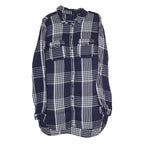 TALLY WEIJL Mens Blue & White Check Shirt L Cotton Blend Casual Long Sleeve