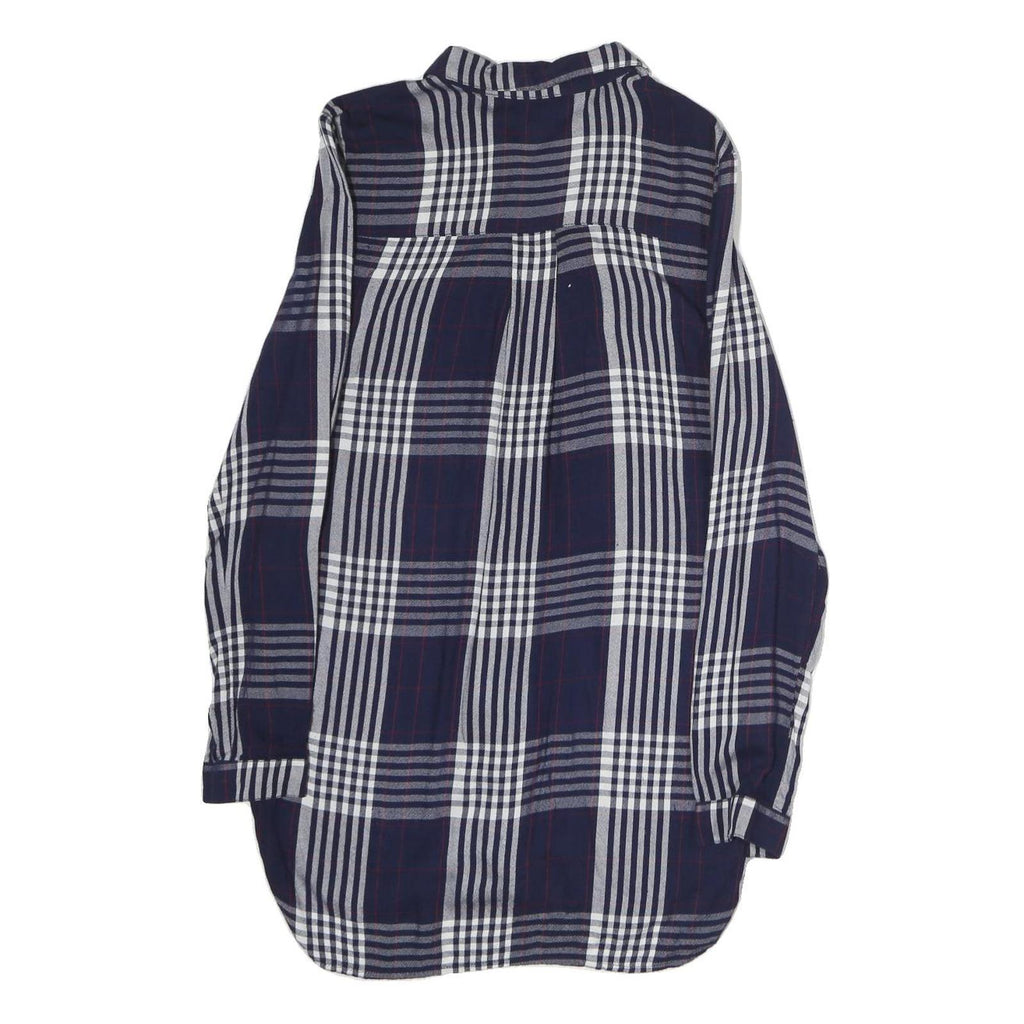 TALLY WEIJL Mens Blue & White Check Shirt L Cotton Blend Casual Long Sleeve