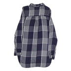 TALLY WEIJL Mens Blue & White Check Shirt L Cotton Blend Casual Long Sleeve