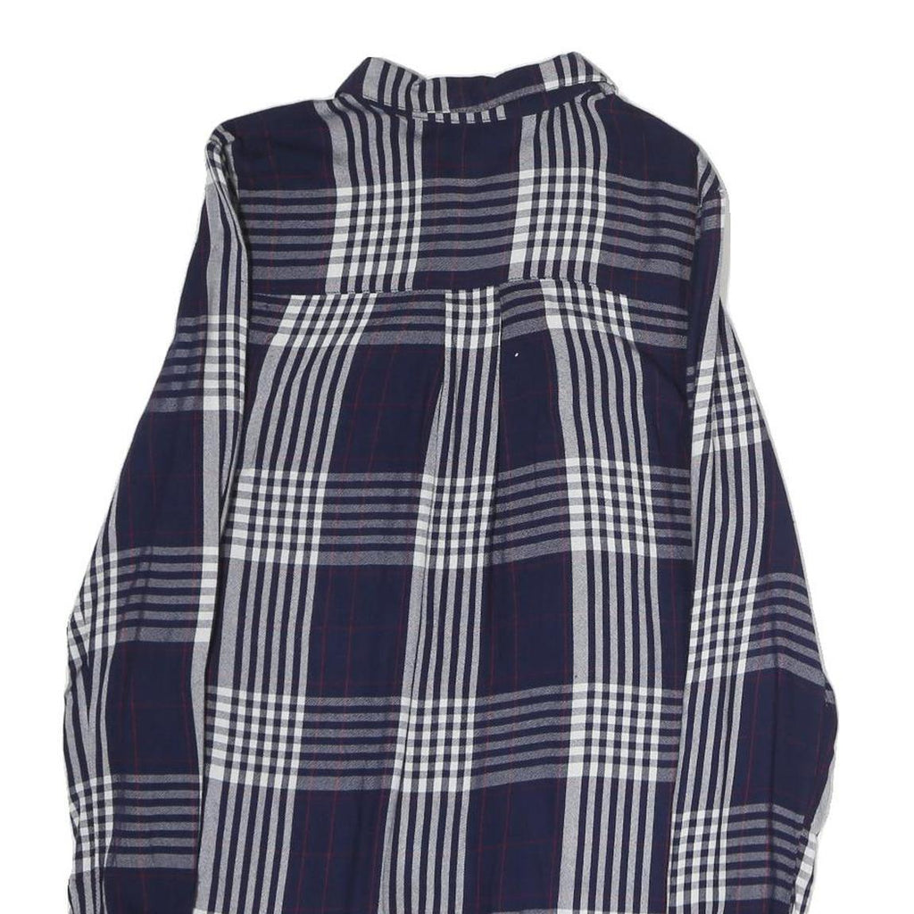 TALLY WEIJL Mens Blue & White Check Shirt L Cotton Blend Casual Long Sleeve