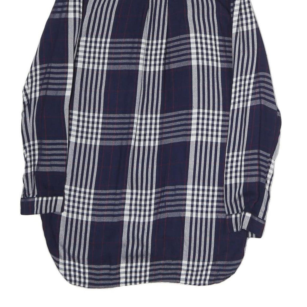 TALLY WEIJL Mens Blue & White Check Shirt L Cotton Blend Casual Long Sleeve