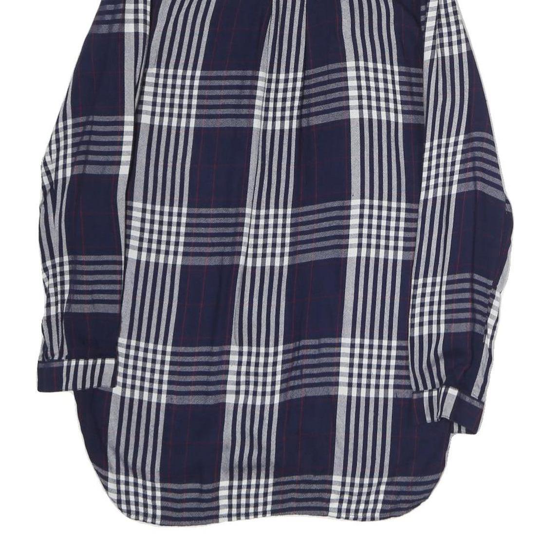 TALLY WEIJL Mens Blue & White Check Shirt L Cotton Blend Casual Long Sleeve