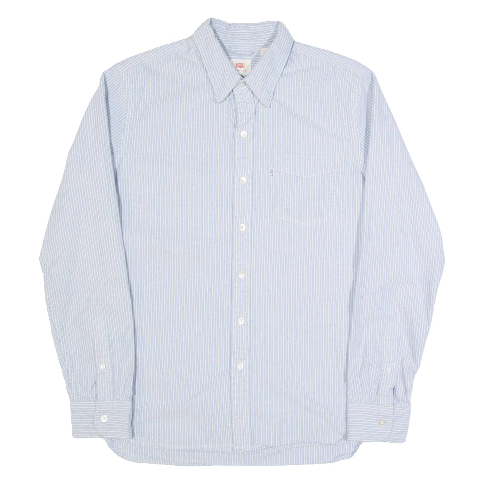 LEVI'S Mens Shirt Blue Striped Long Sleeve S