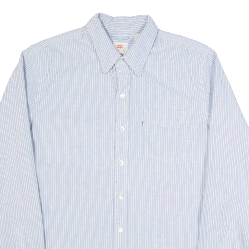 LEVI'S Mens Shirt Blue Striped Long Sleeve S