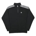 ADIDAS Womens Black & White 1/4 Zip Sweatshirt UK 4 Casual Sportswear