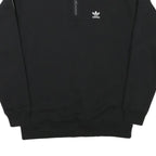 ADIDAS Womens Black & White 1/4 Zip Sweatshirt UK 4 Casual Sportswear