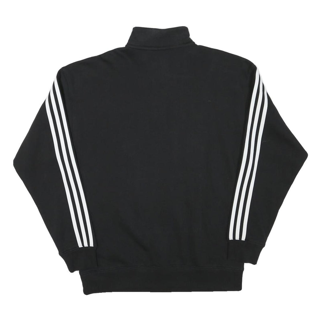ADIDAS Womens Black & White 1/4 Zip Sweatshirt UK 4 Casual Sportswear