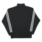 ADIDAS Womens Black & White 1/4 Zip Sweatshirt UK 4 Casual Sportswear