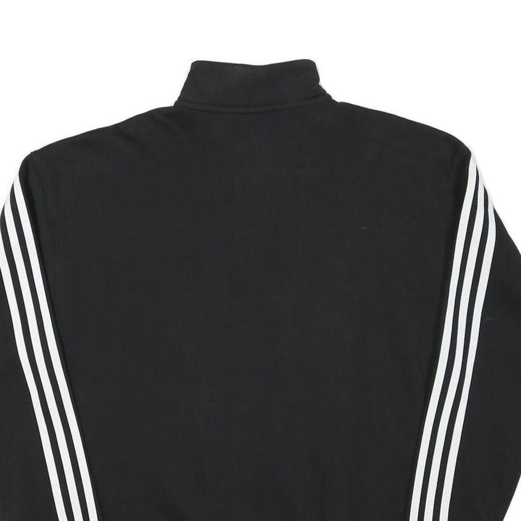 ADIDAS Womens Black & White 1/4 Zip Sweatshirt UK 4 Casual Sportswear