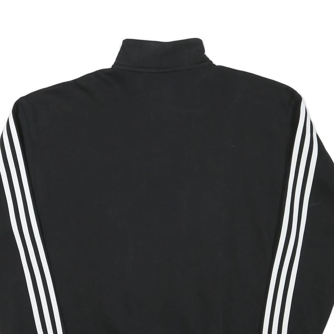 ADIDAS Womens Black & White 1/4 Zip Sweatshirt UK 4 Casual Sportswear