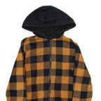 VANS Mens Jacket Orange Hooded Check S