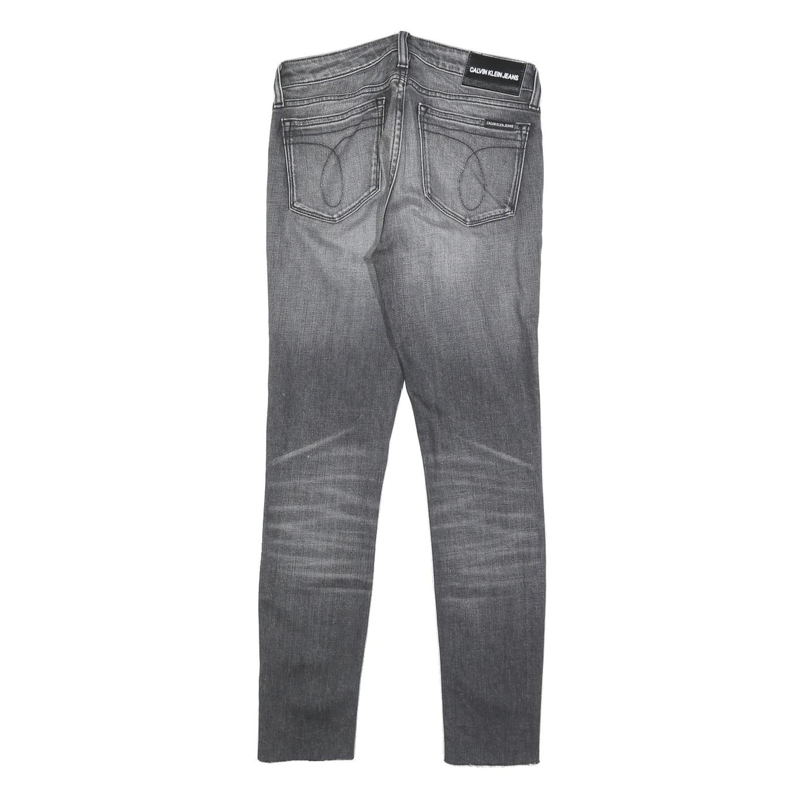 CALVIN KLEIN JEANS Womens Grey Slim Skinny Denim Medium W26 L26 Cotton Blend Zip