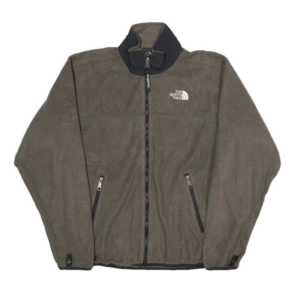 THE NORTH FACE Womens Grey & Black Zip Up Fleece Jacket M Polyester Outdoor