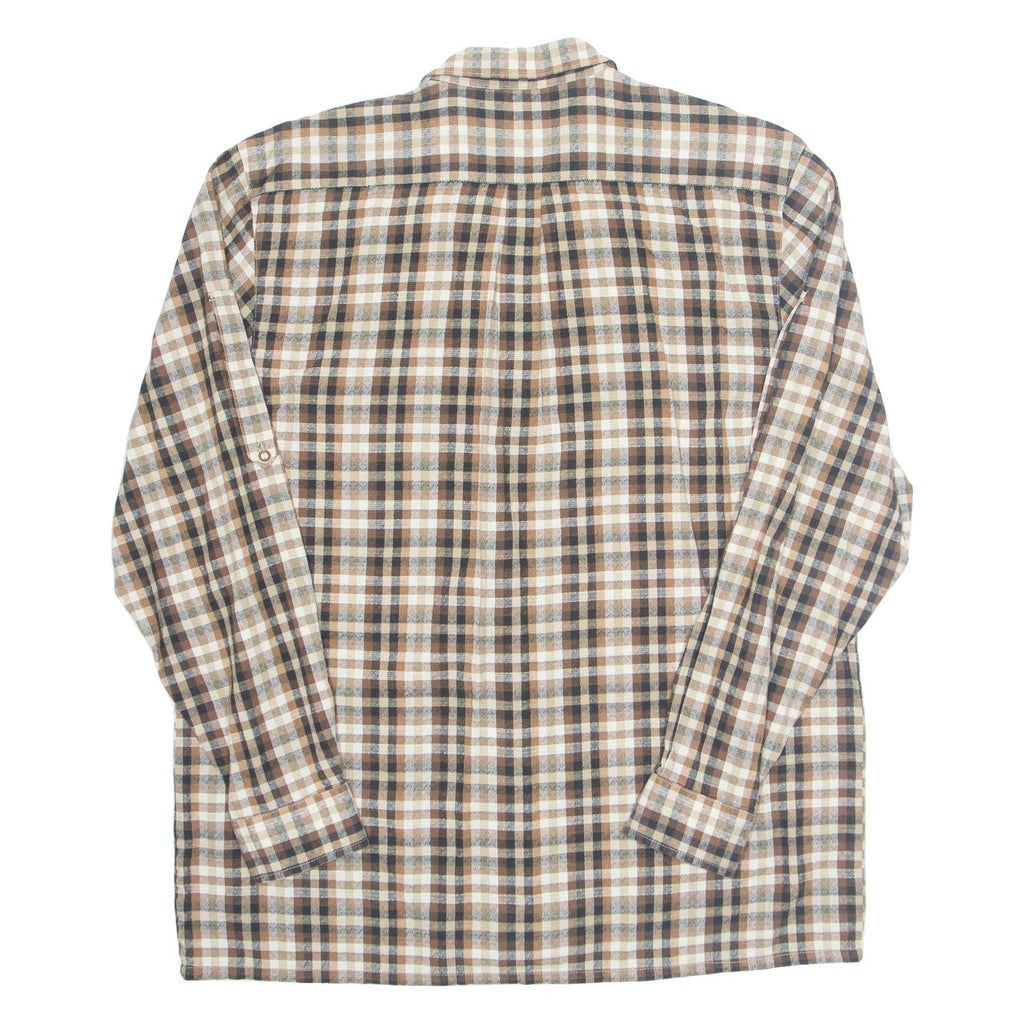 Womens Printed Blouse Brown Long Sleeve Check L