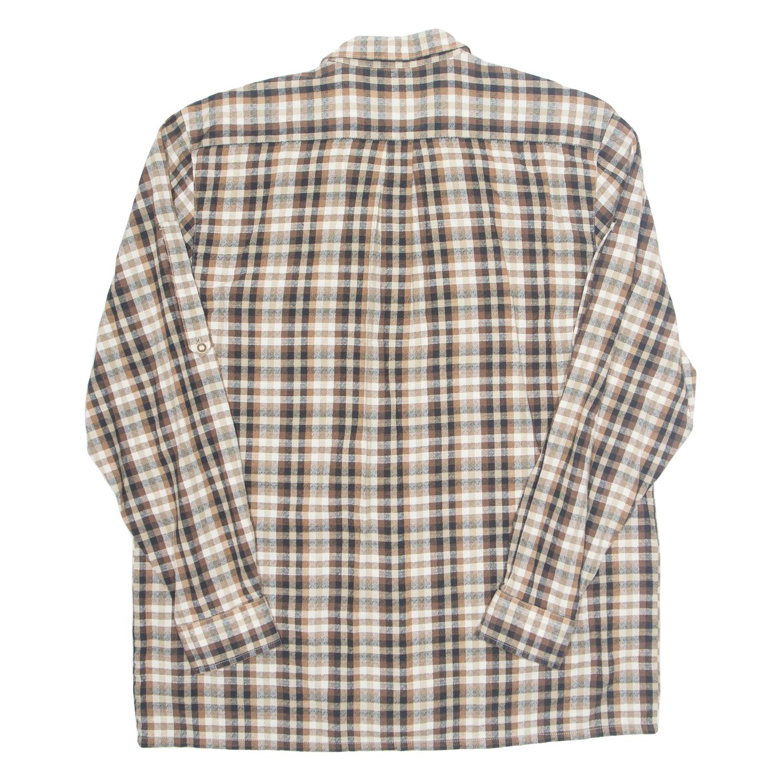 Womens Printed Blouse Brown Long Sleeve Check L