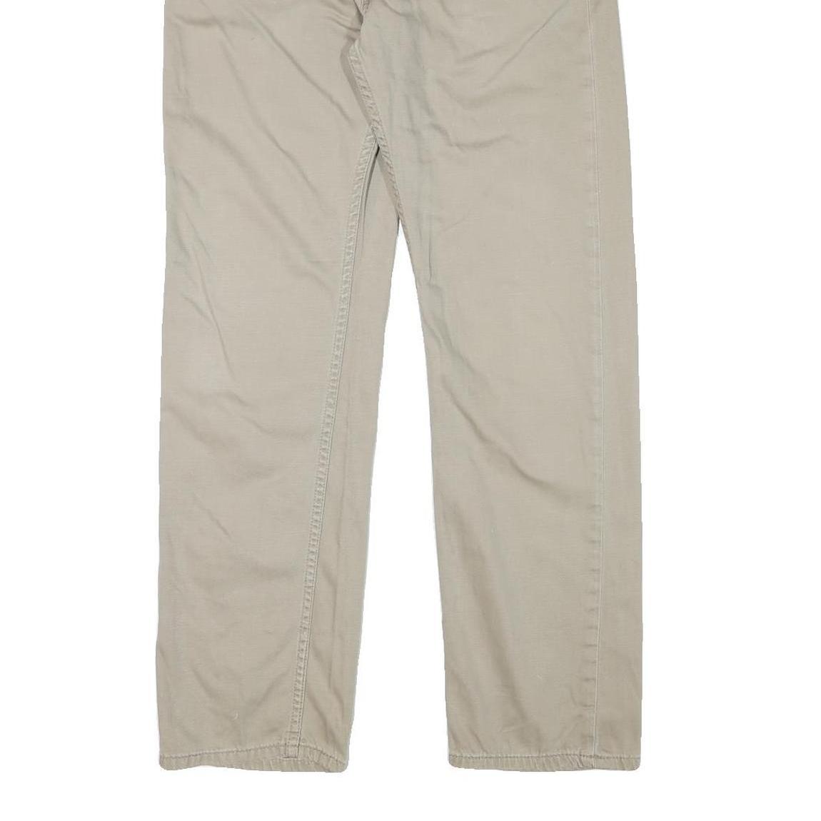 LEVI'S Mens Cotton Blend Beige Regular Straight Trousers W32 L31 Classic Zip