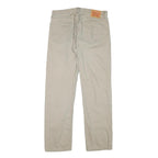 LEVI'S Mens Cotton Blend Beige Regular Straight Trousers W32 L31 Classic Zip