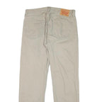 LEVI'S Mens Cotton Blend Beige Regular Straight Trousers W32 L31 Classic Zip