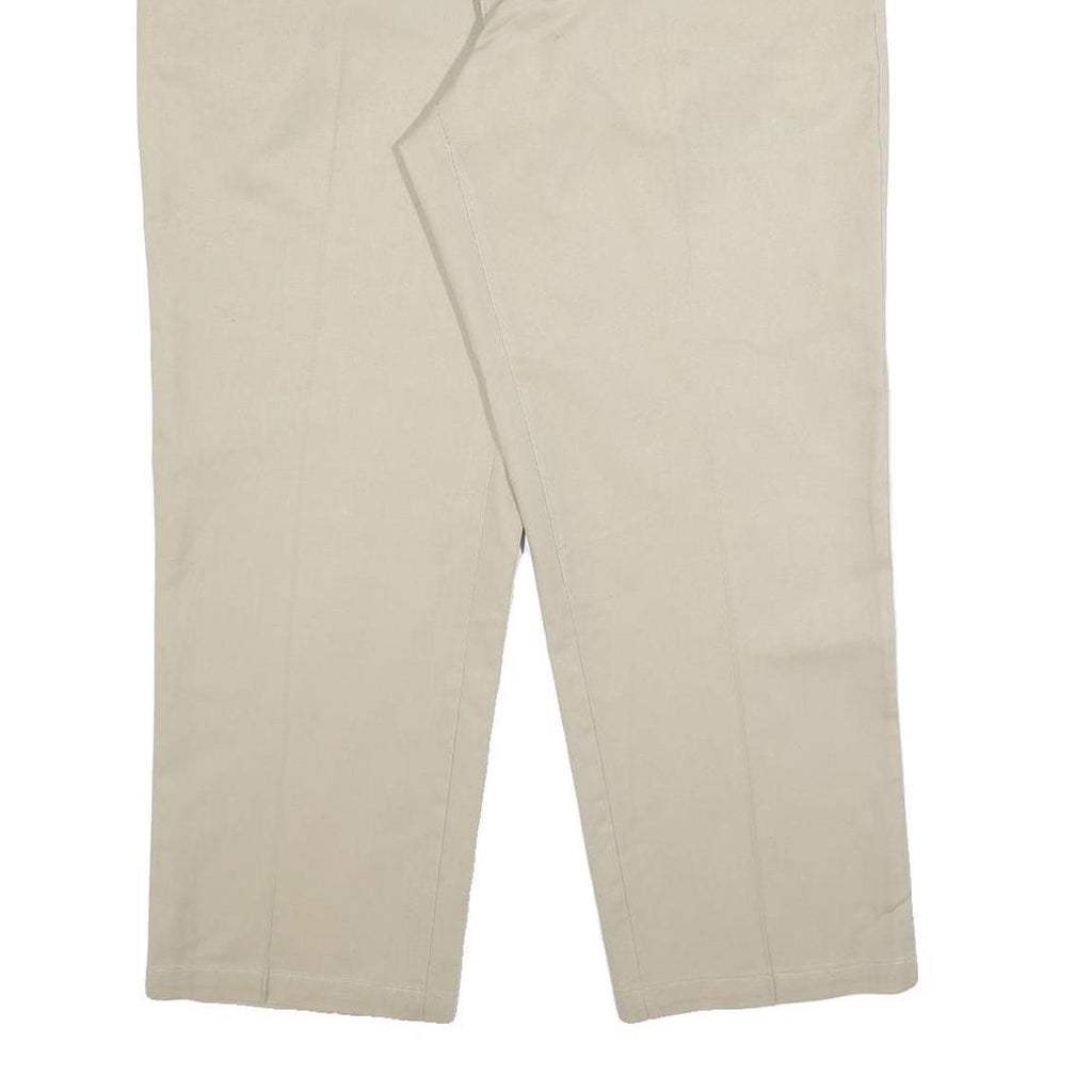DICKIES Mens Cotton Blend Beige Relaxed Straight Trousers W38 L27 Workwear