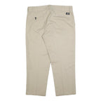 DICKIES Mens Cotton Blend Beige Relaxed Straight Trousers W38 L27 Workwear