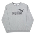 PUMA Mens Grey XL Crew Neck Cotton Blend Sweatshirt Logo Casual Pullover