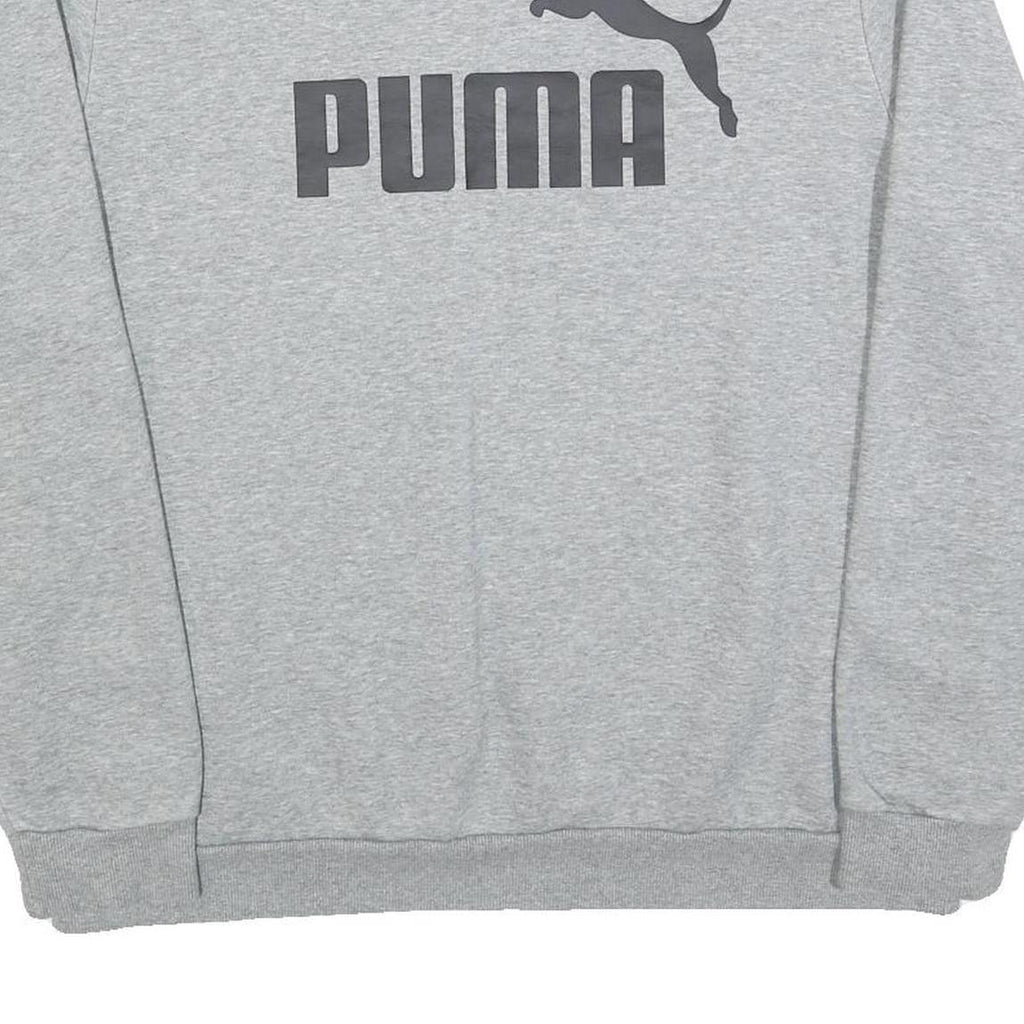 PUMA Mens Grey XL Crew Neck Cotton Blend Sweatshirt Logo Casual Pullover