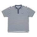 LONSDALE Mens Navy Blue & White Striped Polo Shirt XL Cotton Blend Casual Summer