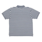 LONSDALE Mens Navy Blue & White Striped Polo Shirt XL Cotton Blend Casual Summer
