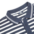 LONSDALE Mens Navy Blue & White Striped Polo Shirt XL Cotton Blend Casual Summer