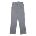 DICKIES Womens Cotton Blend Blue White Pinstripe Regular Fit Straight Leg