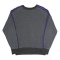 ADIDAS Mens Grey & Purple Sweatshirt Crew Neck S Athletic Casual Training Top